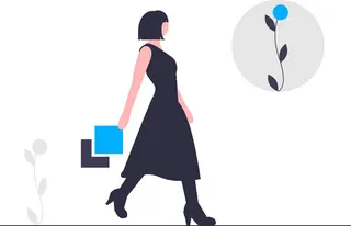 2.5d走路插画小图标素材