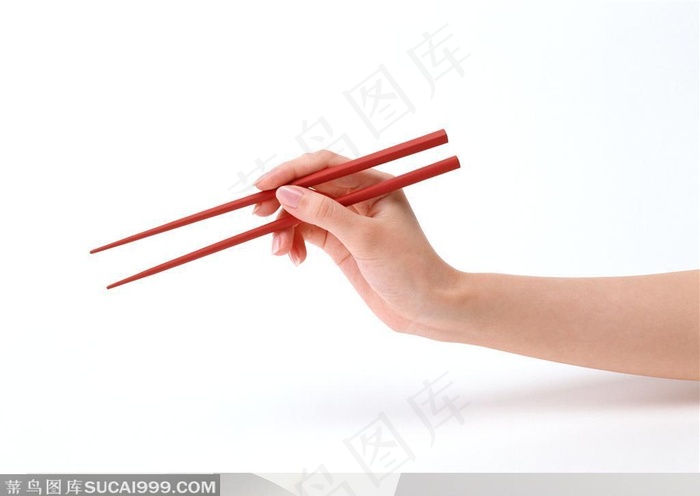 人物手势元素-手拿筷子手势特写.