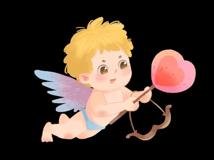 520情人节丘比特卡通