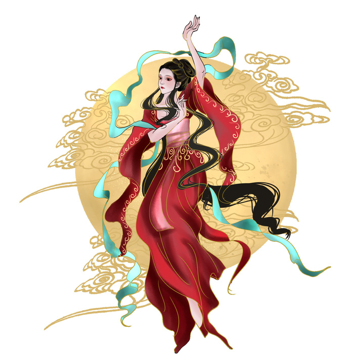 卡通中秋节嫦娥素材psd模版下载