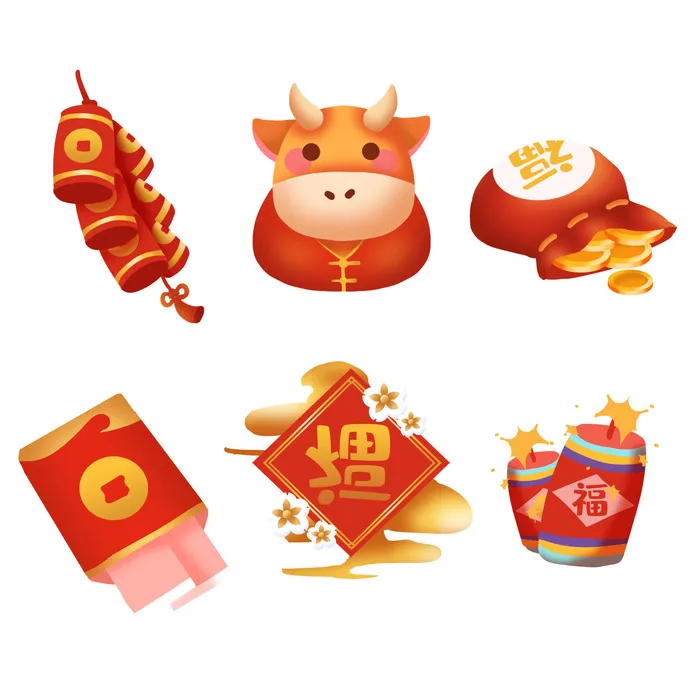 附件装饰新年psd模版下载