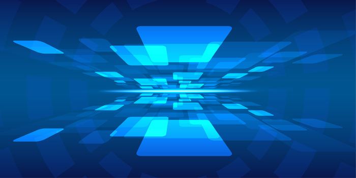 深蓝色渐变透视科技光晕背景