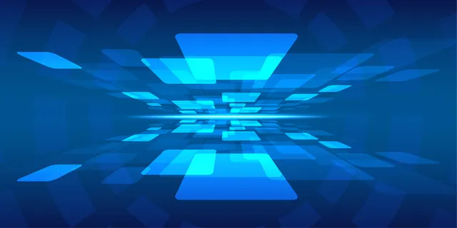 深蓝色渐变透视科技光晕背景