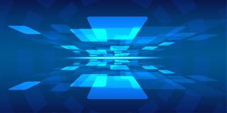 深蓝色渐变透视科技光晕背景