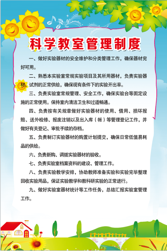 科学教室管理制度psd模版下载