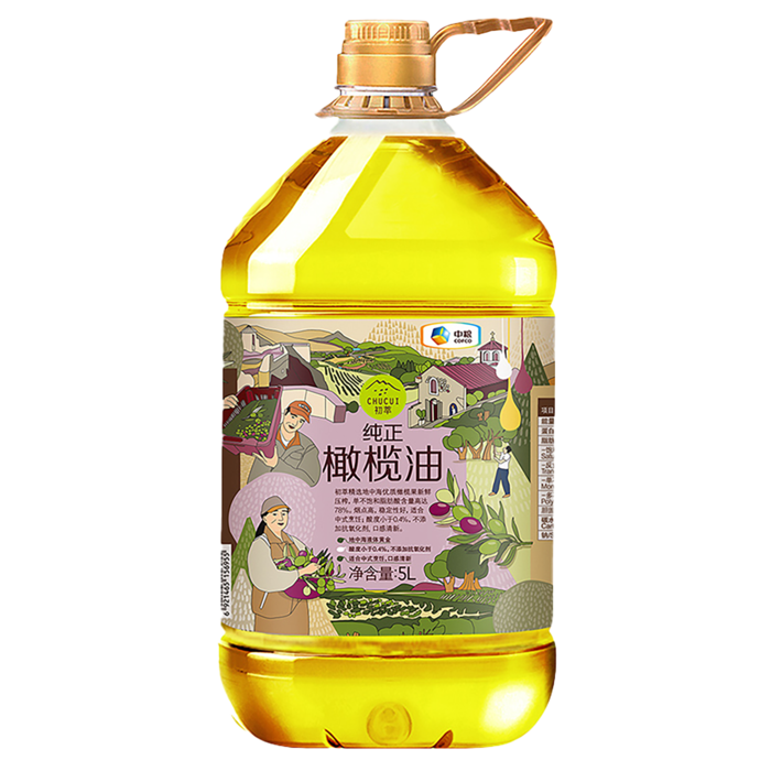 中粮初萃橄榄油5升超市商品白底图免抠实物摄影png格式图片透明底