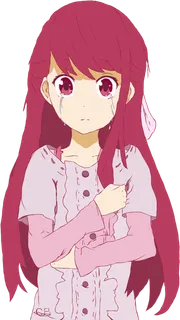 玫红长发女孩哭泣素材人物