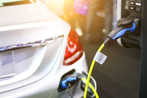 新能源车充电特写高清图片