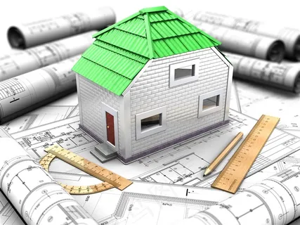 设计图纸及房子模型高清图片