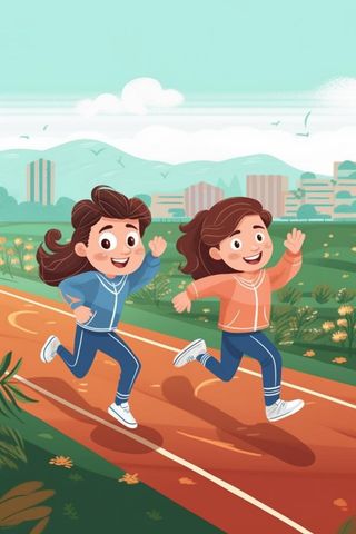 操场学生儿童插画背景