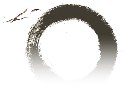 中国古风元素水墨圆