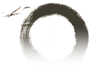 中国古风元素水墨圆