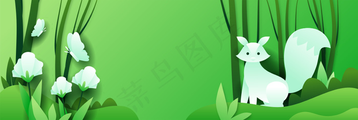 绿色 动物 画面 设计