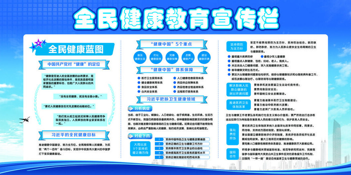 全民健康教育宣传栏psd模版下载