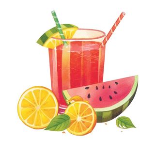 夏日冰水果饮料免抠