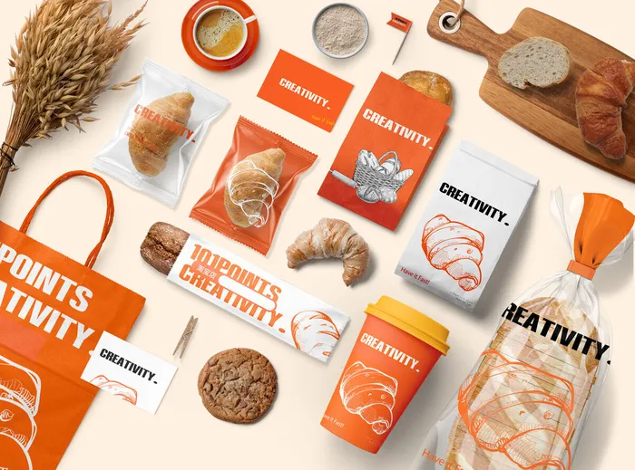 甜品店包装样机psd模版下载