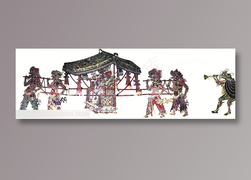 龙王坐轿子皮影戏中国风图片