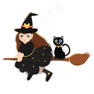 卡通万圣节手绘人物可爱小女孩