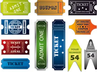 免抠标签票根矢量