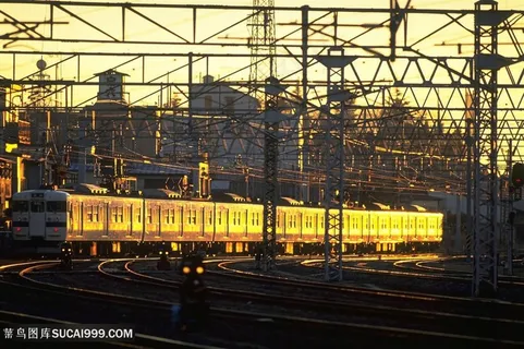 铁路火车风景画