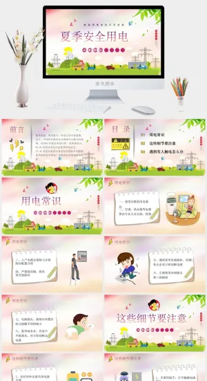 安全用电PPT宣传模板预览图