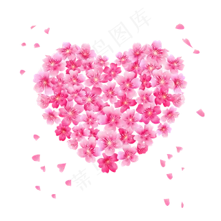 花瓣心型爱心红色素材