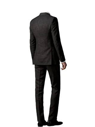 黑色苗条时尚全身男士站立