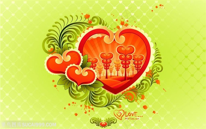 浪漫潮流心形背景底纹