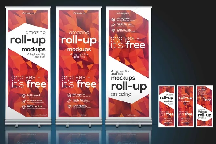 易拉宝样机 易拉宝效果图psd模版下载