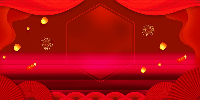 2022虎年新年春节卡通模板喜庆节日背景