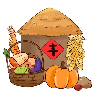 秋天丰收瓜果收获季素材