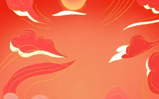 中国风国潮风山水祥云插画图案首页装修海报背景PSD设计模板素材