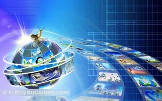 创意地球拼图科技背景