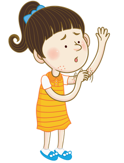 皮肤瘙痒红点蚊虫叮咬插画