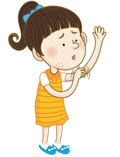 皮肤瘙痒红点蚊虫叮咬插画