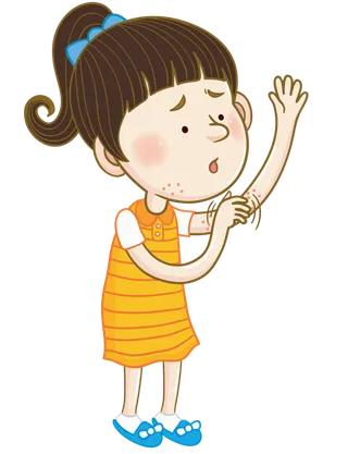 皮肤瘙痒红点蚊虫叮咬插画