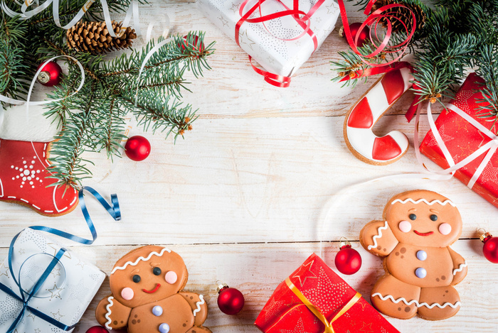 圣诞节垂直画幅场景圣诞装饰圣诞球姜饼人(18)