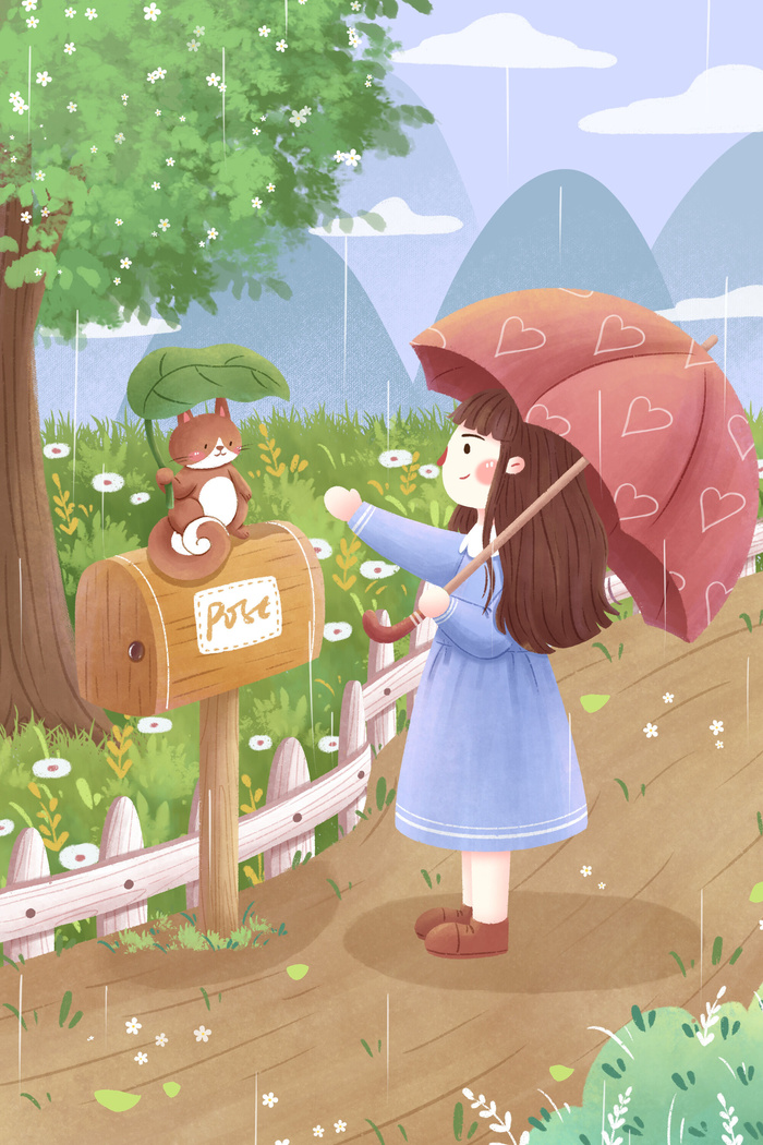 谷雨二十四节气海报设计psd模版下载