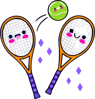 2个网球拍和网球