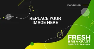 广告销售黑绿横幅素材