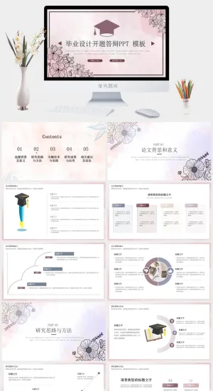 莫兰迪色系PPT模板预览图