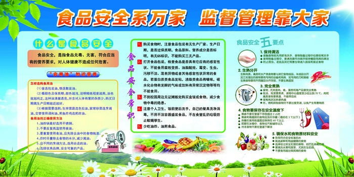 食品安全系万家世界食品 安全日 保障食品安全 构筑健康未来psd模版下载