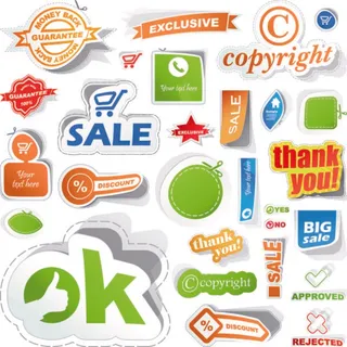 免抠彩色各式标签