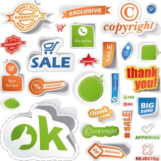 免抠彩色各式标签