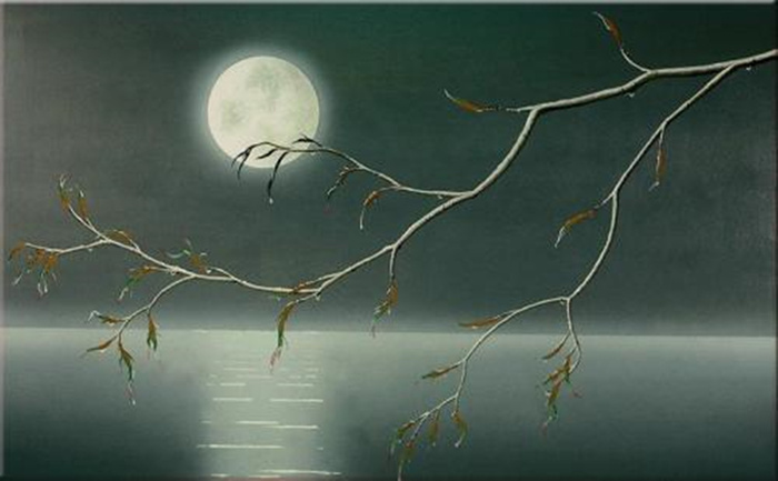 古风月华洒江面