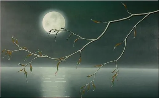 古风月华洒江面