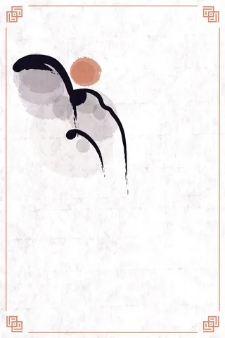 中国风传统水墨古风古典展板边框工笔画PS海报背景平面广告Ai设计素材