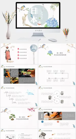 日系小清新PPT模板预览图