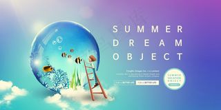 创意清新缤纷夏日夏天海报