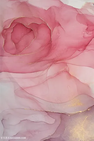 高清唯美金粉水彩晕染画芯背景图片